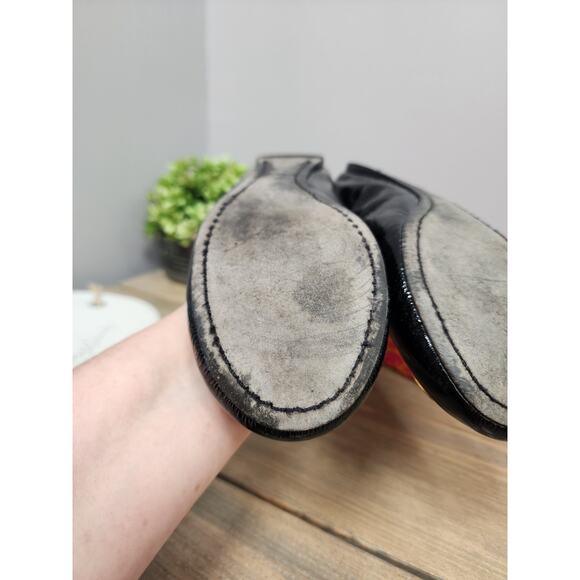 Tory Burch Black Patent Leather Caroline Ballet Flats Size 8.5 - Picture 10 of 15